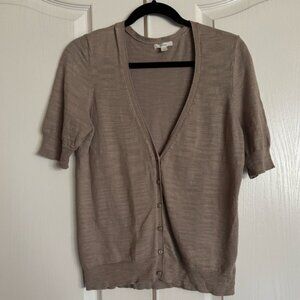 Caslon cotton short sleeve cardigan size large